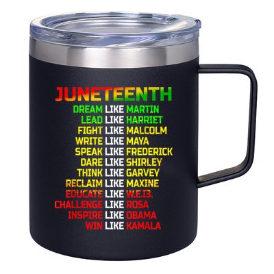 Juneteenth Free Ish Since 1865 Dream Like Martin 12oz Stainless Steel Coffee Mug