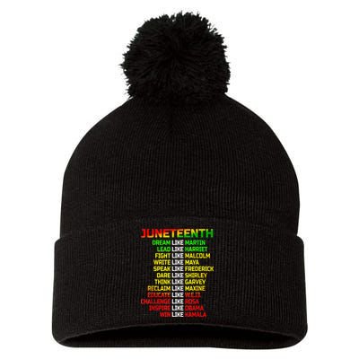 Juneteenth Free Ish Since 1865 Dream Like Martin Pom Pom 12in Knit Beanie