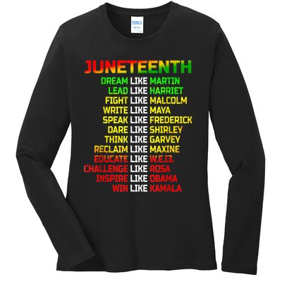 Juneteenth Free Ish Since 1865 Dream Like Martin Ladies Long Sleeve Shirt