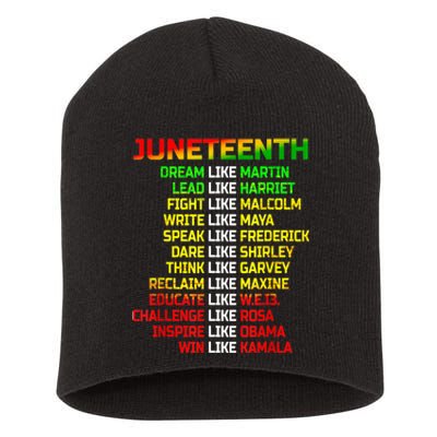 Juneteenth Free Ish Since 1865 Dream Like Martin Short Acrylic Beanie