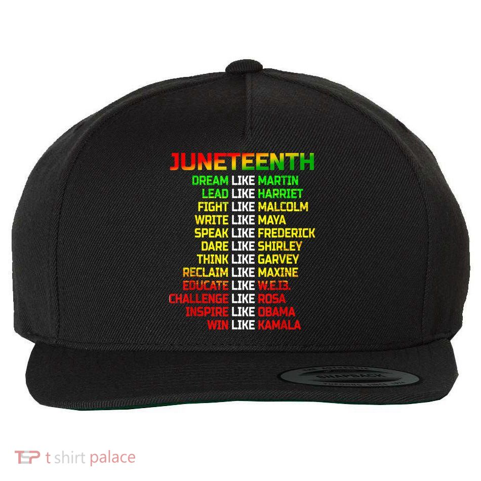 Juneteenth Free Ish Since 1865 Dream Like Martin Wool Snapback Cap