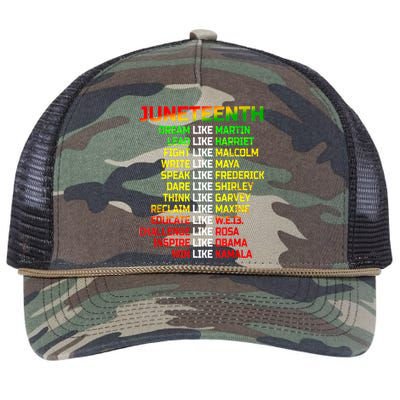 Juneteenth Free Ish Since 1865 Dream Like Martin Retro Rope Trucker Hat Cap