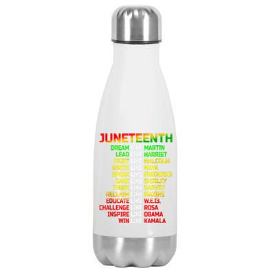 Juneteenth Free Ish Since 1865 Dream Like Martin Stainless Steel Insulated Water Bottle