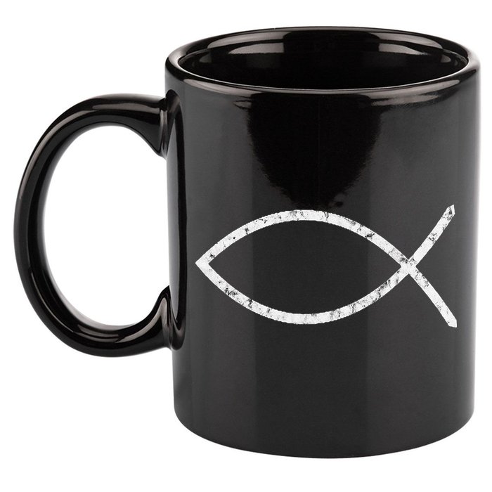 Jesus Fish Ichthy Ichthus Emblem Christian Faith Symbol 11oz C Handle Ceramic Mug