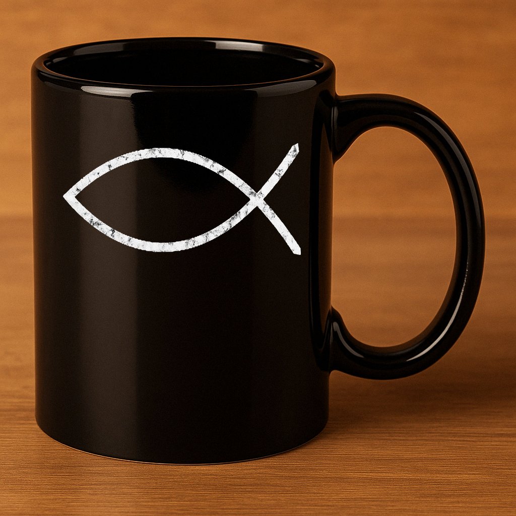 Jesus Fish Ichthy Ichthus Emblem Christian Faith Symbol 11oz C Handle Ceramic Mug