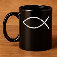 Jesus Fish Ichthy Ichthus Emblem Christian Faith Symbol 11oz C Handle Ceramic Mug