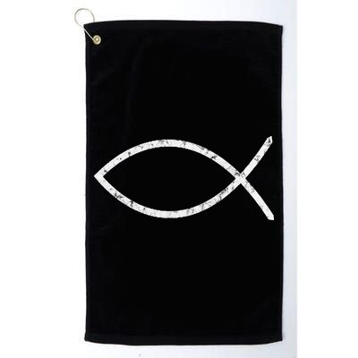 Jesus Fish Ichthy Ichthus Emblem Christian Faith Symbol Golf Towel