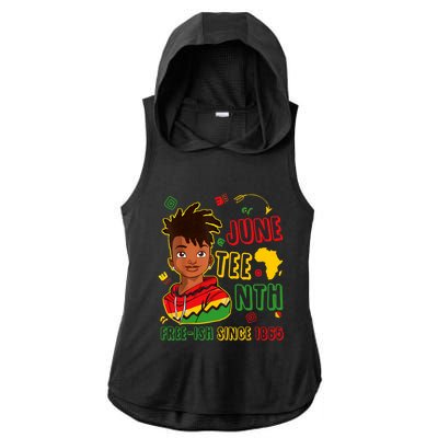 Juneteenth Free Ish Since 1865 African Black Freedom Gift Ladies PosiCharge Tri-Blend Wicking Draft Hoodie Tank