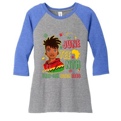 Juneteenth Free Ish Since 1865 African Black Freedom Gift Women's Tri-Blend 3/4-Sleeve Raglan Shirt