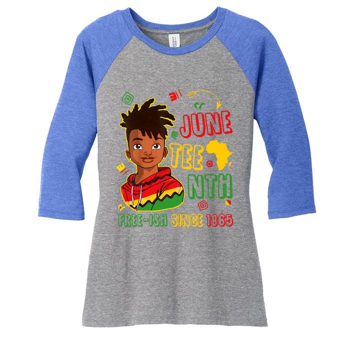 Juneteenth Free Ish Since 1865 African Black Freedom Gift Women's Tri-Blend 3/4-Sleeve Raglan Shirt