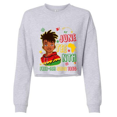 Juneteenth Free Ish Since 1865 African Black Freedom Gift Cropped Pullover Crew