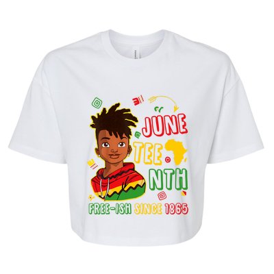 Juneteenth Free Ish Since 1865 African Black Freedom Gift Bella+Canvas Jersey Crop Tee