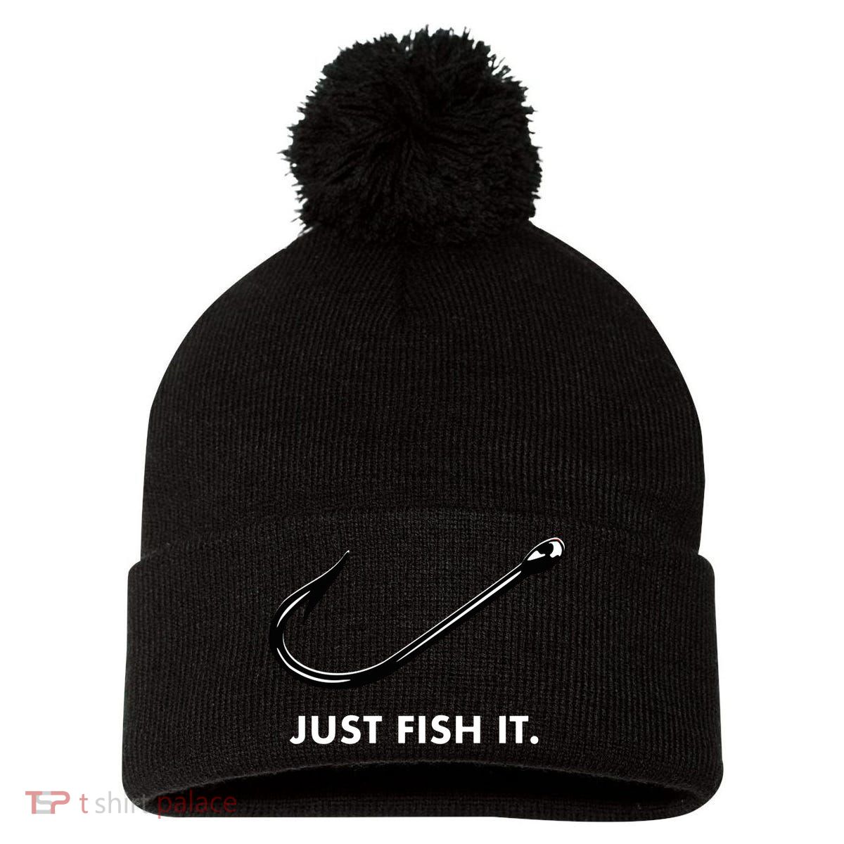 Just Fish It Pom Pom 12in Knit Beanie