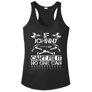 Johnny Fix It Funny Birthday Personalized Name Dad Gift Idea Ladies PosiCharge Competitor Racerback Tank