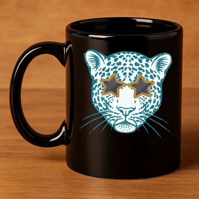 Football Jags Leopard Star 11oz C Handle Ceramic Mug