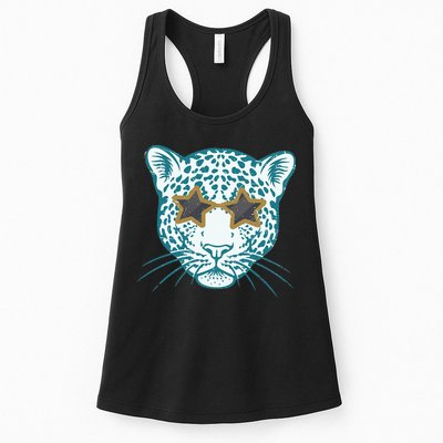 Football Jags Leopard Star Womens Tank Top