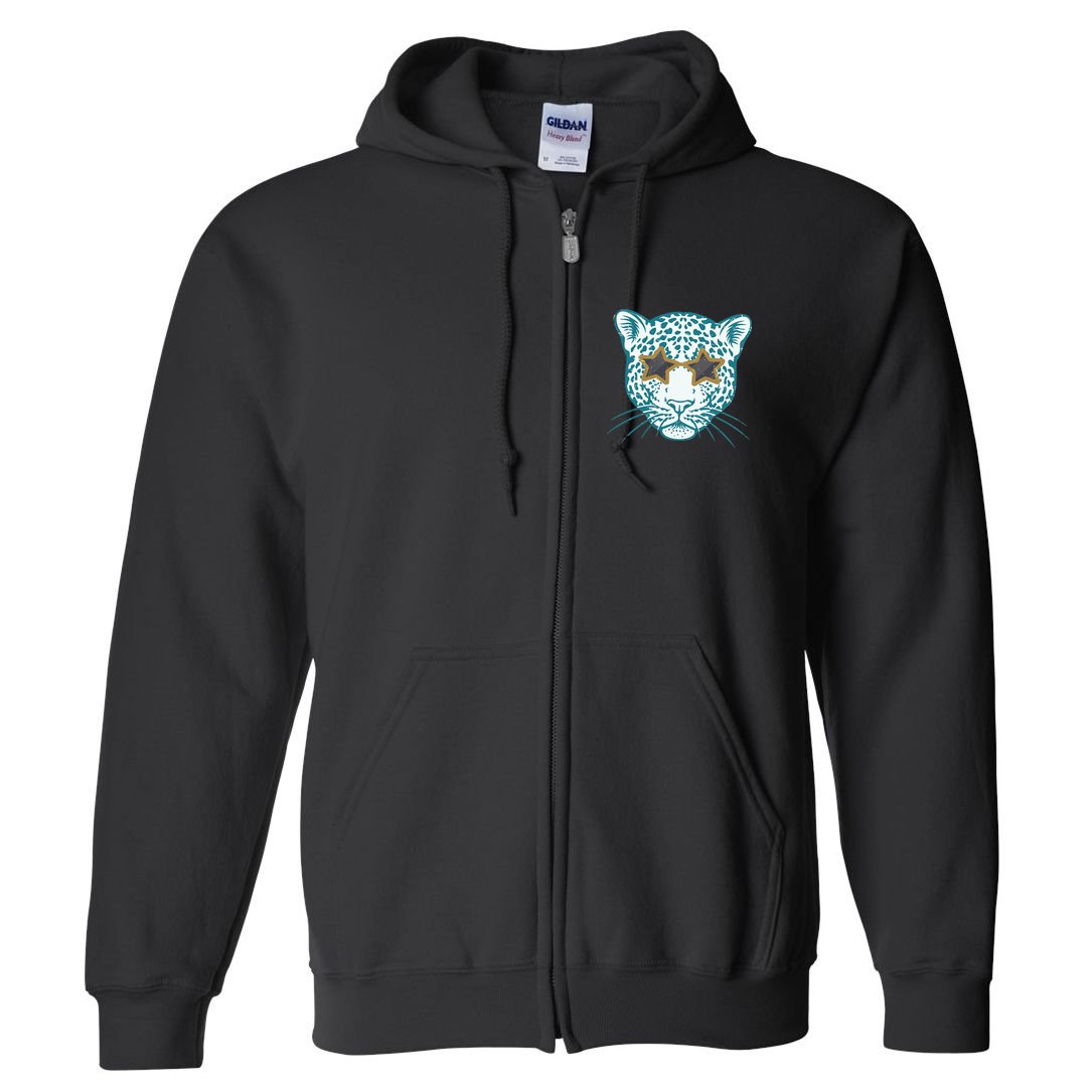 Football Jags Leopard Star Full Zip Hoodie