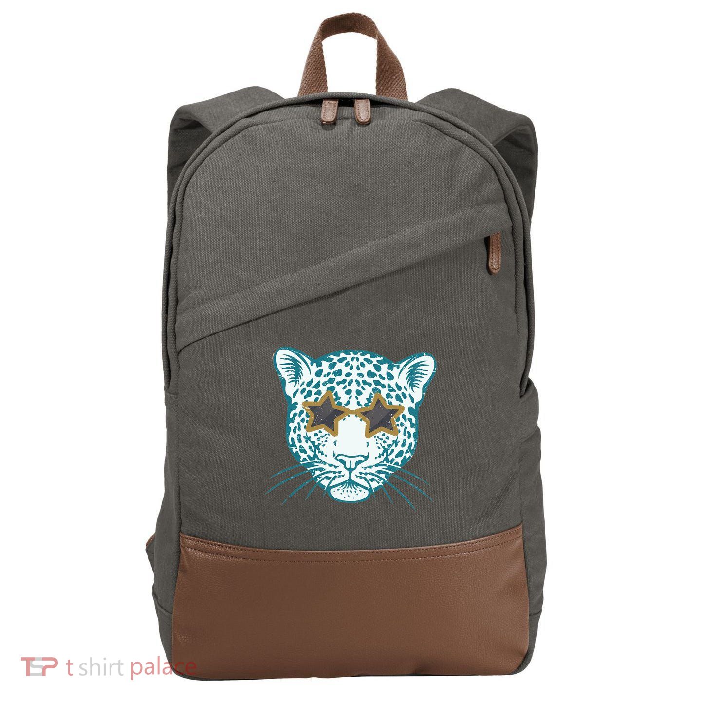 Football Jags Leopard Star Cotton Canvas Backpack
