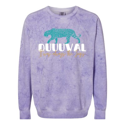 Jacksonville Football Jags Football Funny Leopard Colorblast Crewneck Sweatshirt