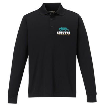 Jacksonville Football Jags Football Funny Leopard Performance Long Sleeve Polo