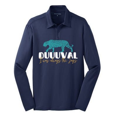 Jacksonville Football Jags Football Funny Leopard Silk Touch Performance Long Sleeve Polo