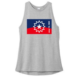 Juneteenth Flag Ladies PosiCharge Tri-Blend Wicking Tank