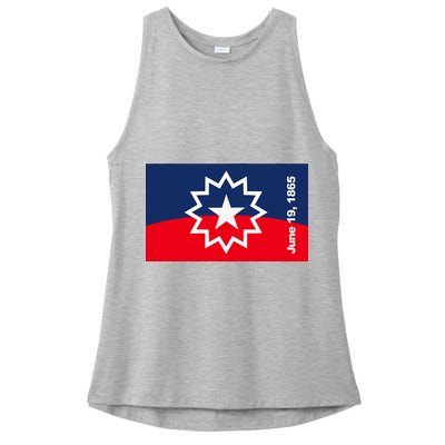 Juneteenth Flag Ladies PosiCharge Tri-Blend Wicking Tank