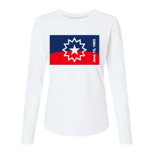 Juneteenth Flag Womens Cotton Relaxed Long Sleeve T-Shirt