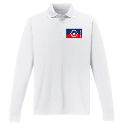 Juneteenth Flag Performance Long Sleeve Polo