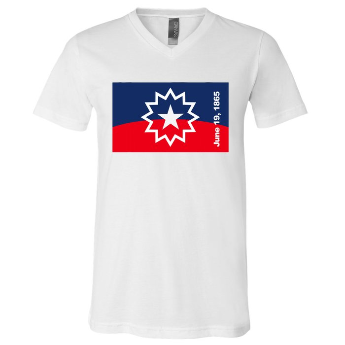 Juneteenth Flag V-Neck T-Shirt