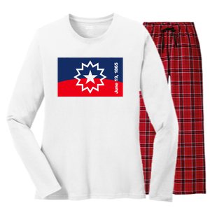 Juneteenth Flag Women's Long Sleeve Flannel Pajama Set 