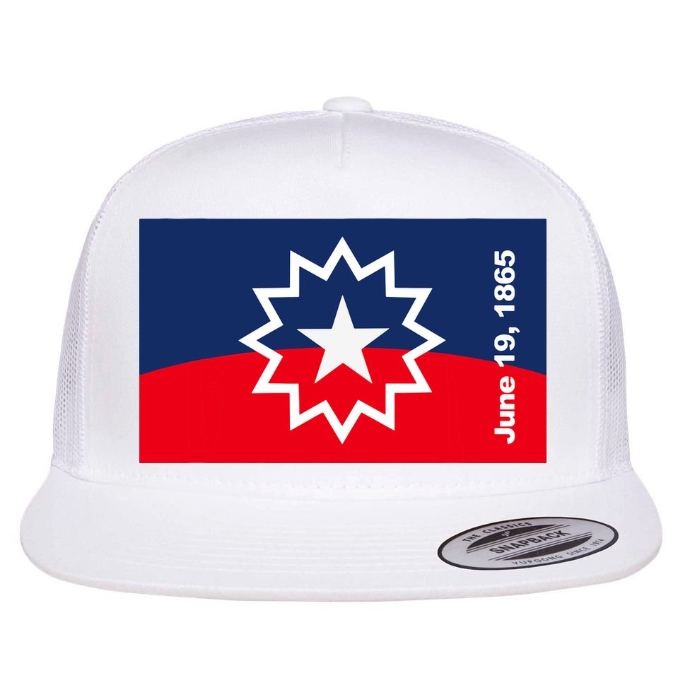Juneteenth Flag Flat Bill Trucker Hat