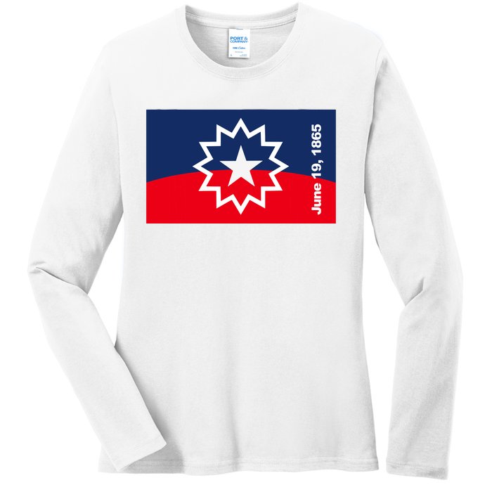 Juneteenth Flag Ladies Long Sleeve Shirt