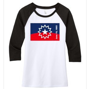 Juneteenth Flag Women's Tri-Blend 3/4-Sleeve Raglan Shirt