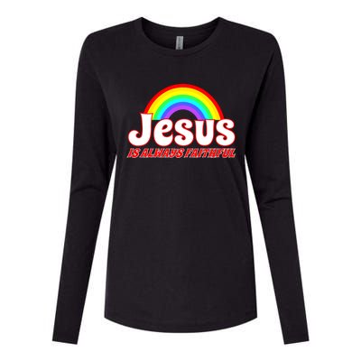 Jesus Faithful Womens Cotton Relaxed Long Sleeve T-Shirt