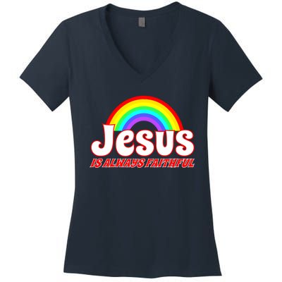 Jesus Faithful Women's V-Neck T-Shirt