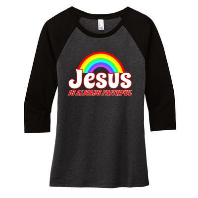 Jesus Faithful Women's Tri-Blend 3/4-Sleeve Raglan Shirt