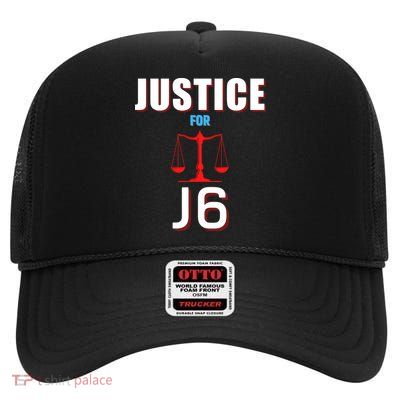 Justice For J6 Conservative Anti Biden High Crown Mesh Back Trucker Hat