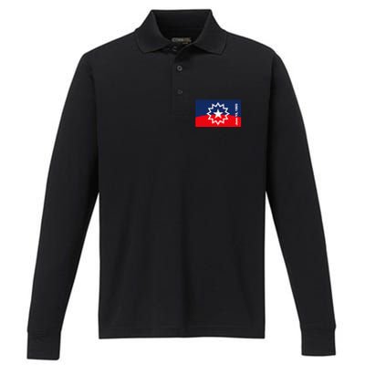 Juneteenth Flag Performance Long Sleeve Polo