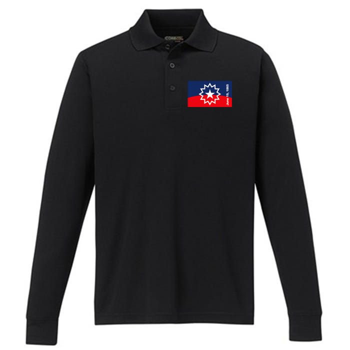 Juneteenth Flag Performance Long Sleeve Polo