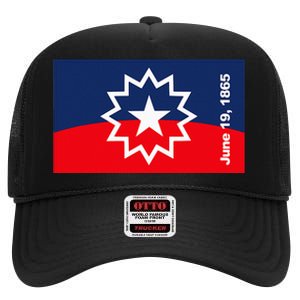 Junenth Flag High Crown Mesh Back Trucker Hat