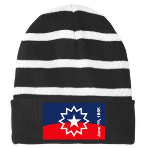 Junenth Flag Striped Beanie with Solid Band