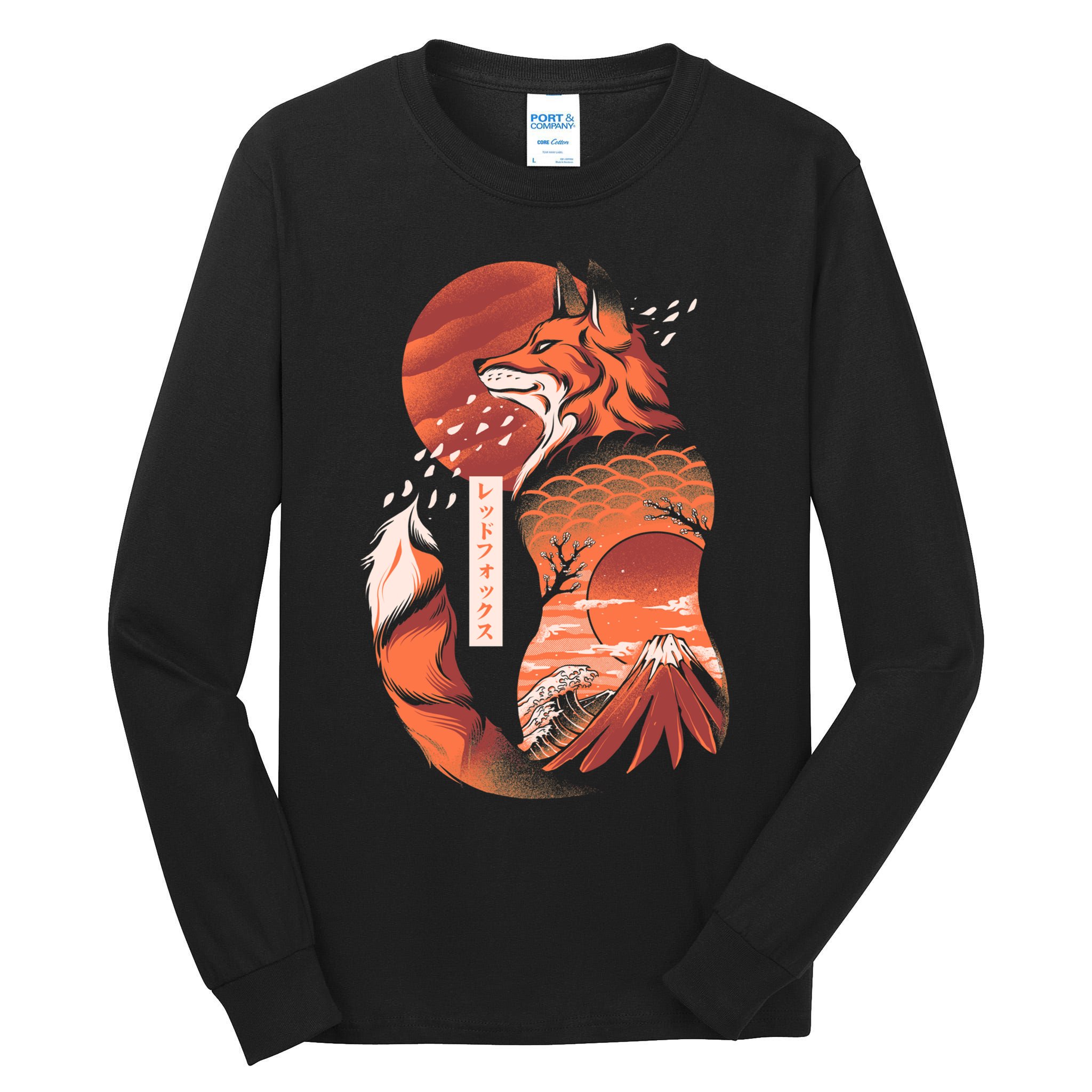 Japanese Fox Tall Long Sleeve T-Shirt
