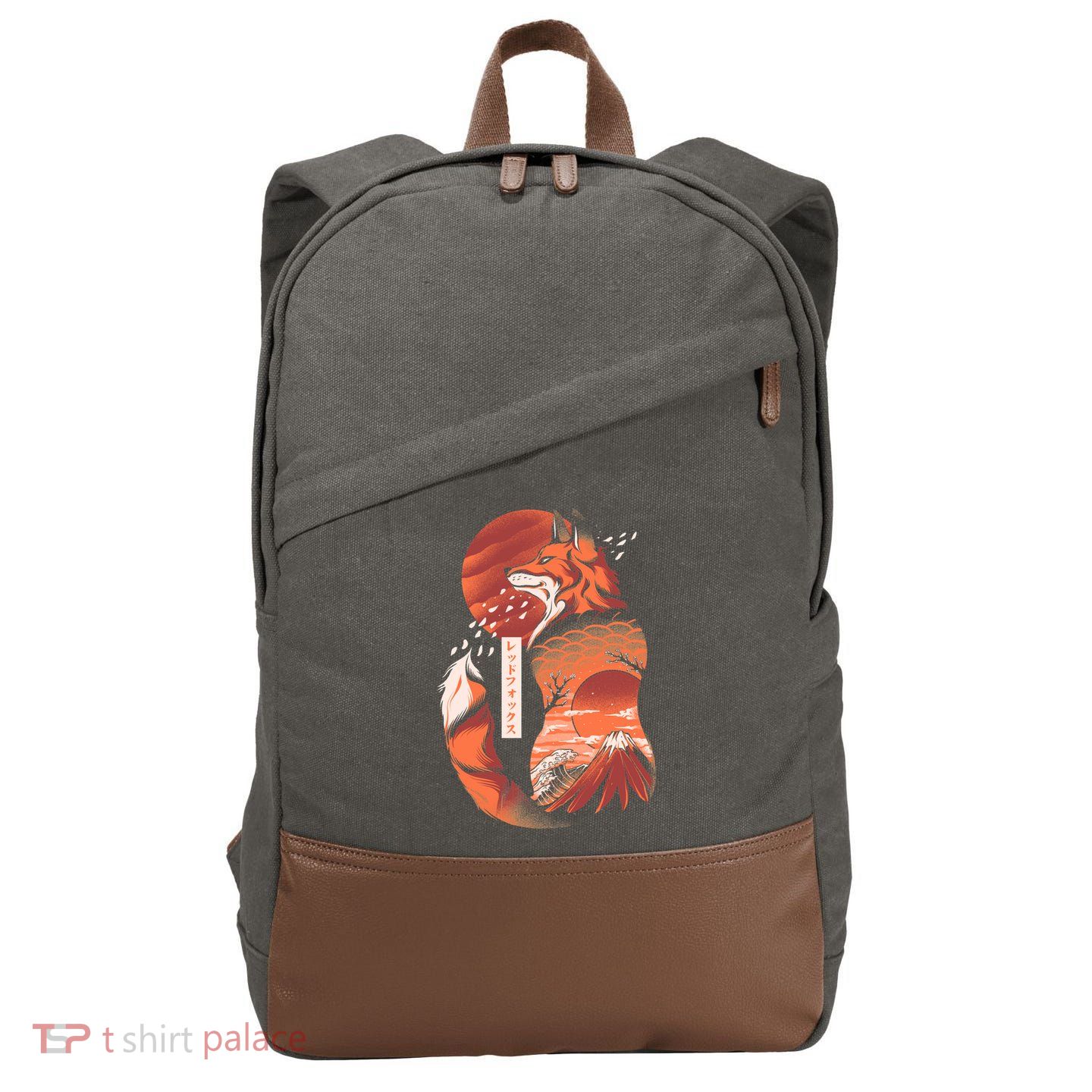 Japanese Fox Cotton Canvas Backpack