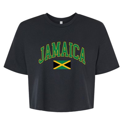 Jamaica Flag Bella+Canvas Jersey Crop Tee