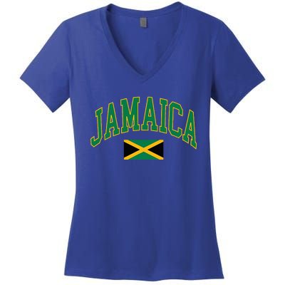 Jamaica Flag Women's V-Neck T-Shirt