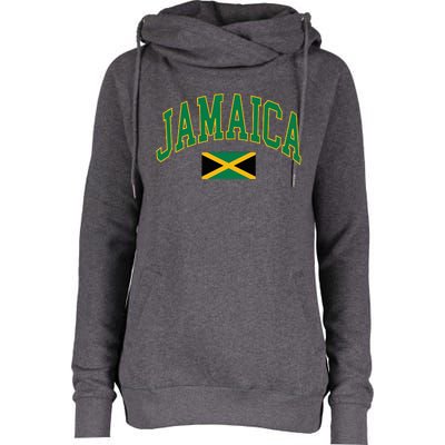 Jamaica Flag Womens Funnel Neck Pullover Hood