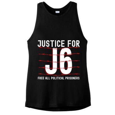 Justice For J6 Conservative January 6 Anti Biden Ladies PosiCharge Tri-Blend Wicking Tank