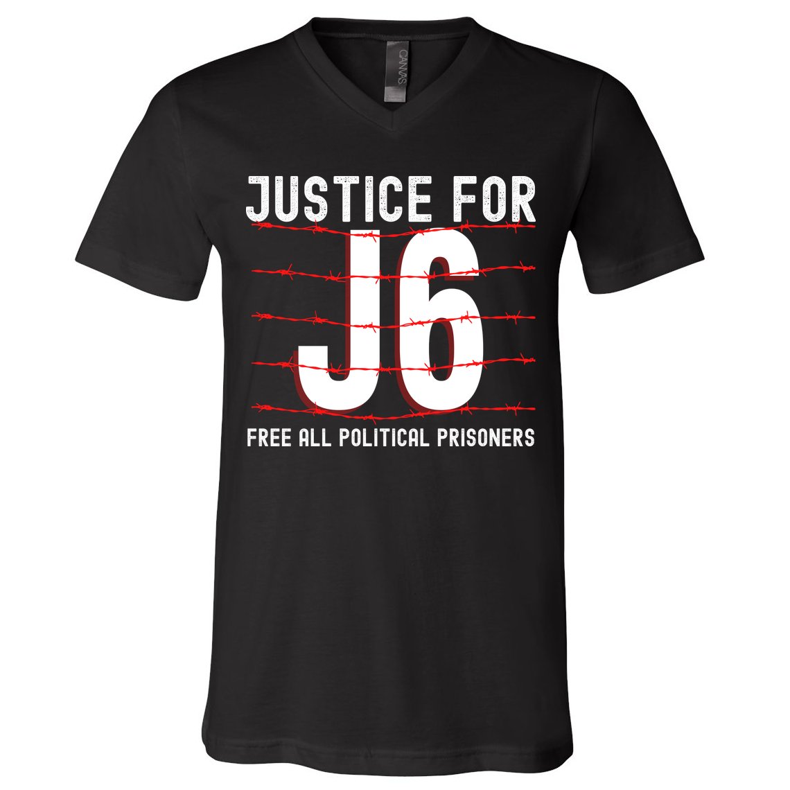 Justice For J6 Conservative January 6 Anti Biden V-Neck T-Shirt