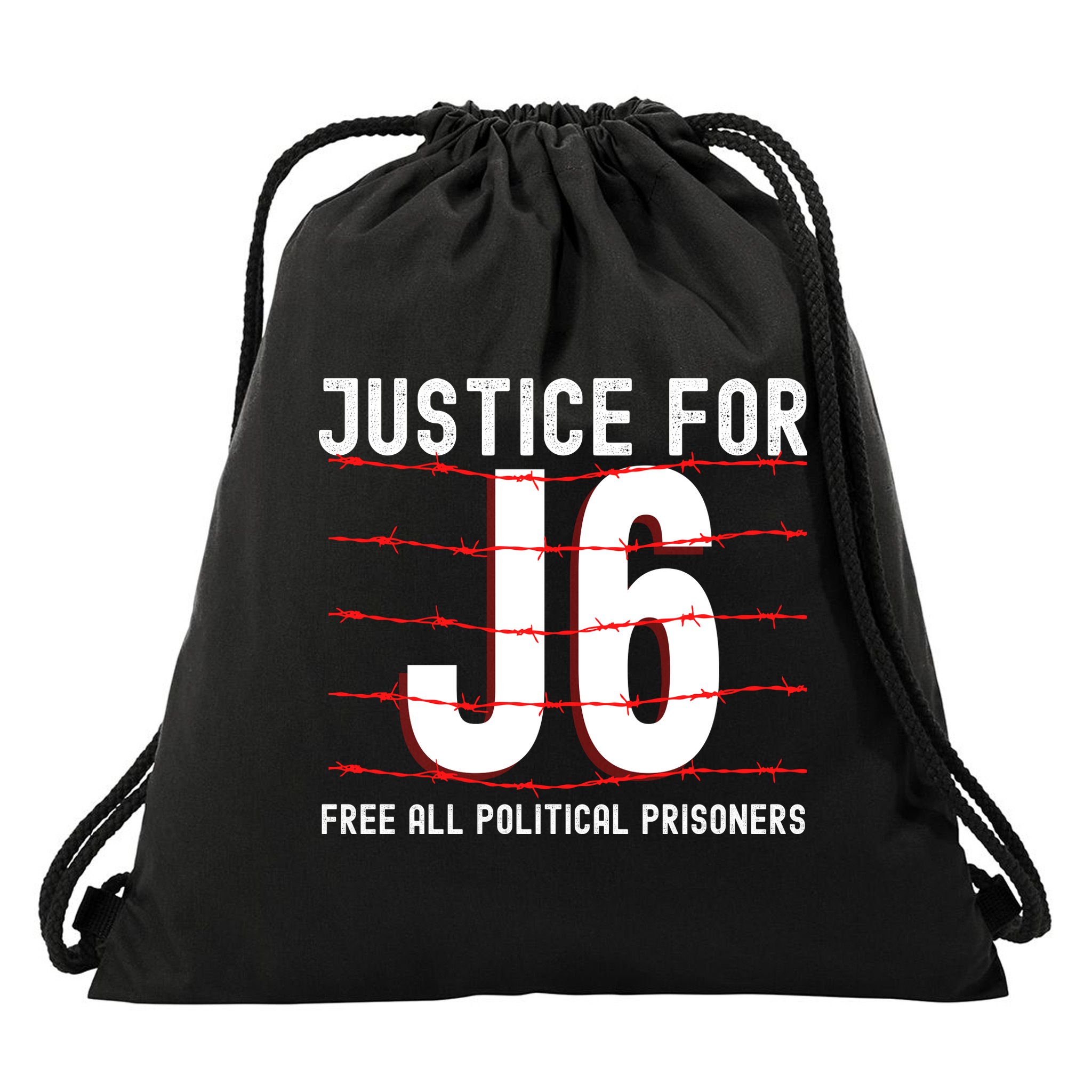 Justice For J6 Conservative January 6 Anti Biden Drawstring Bag